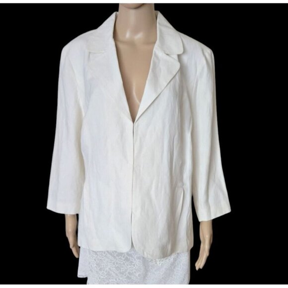 Chico’s silky Ease Vanya 3/4 eggshell Jacket Women’s Size 3 - Picture 2 of 7